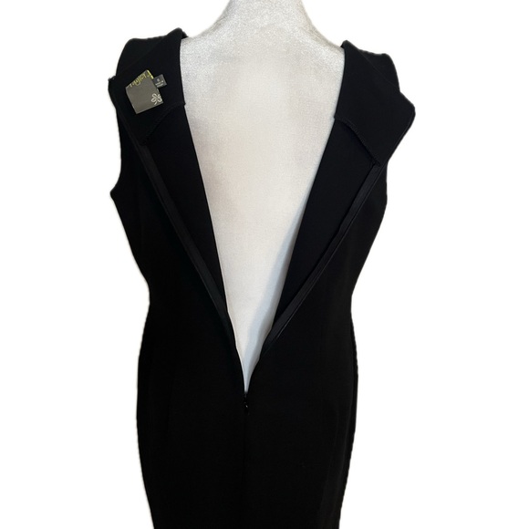Taylor Black Sleeveless Sheath Dress with Ruffle Detail Size 8 - Picture 4 of 9